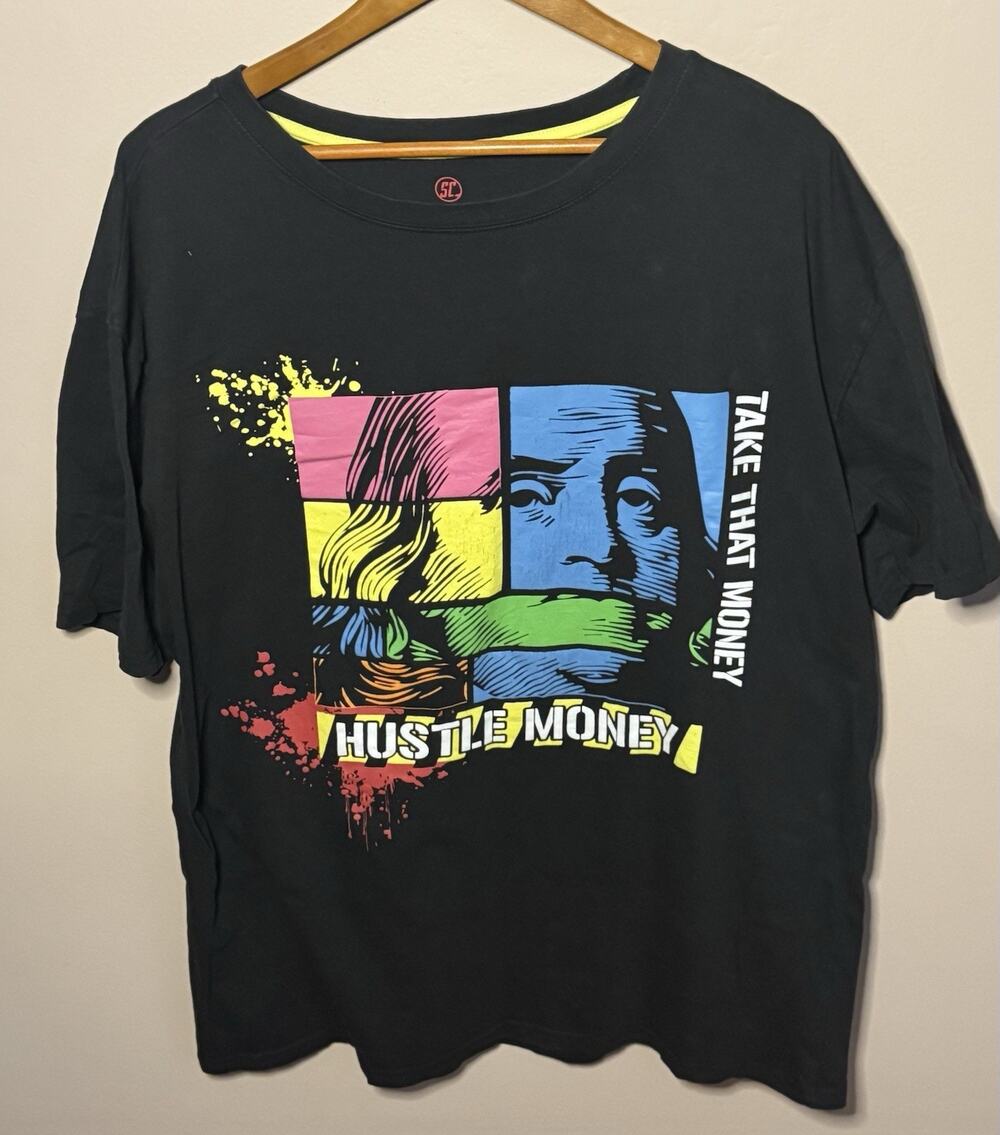 Sacred Crown Hustle Money Black T-Shirt 5XL